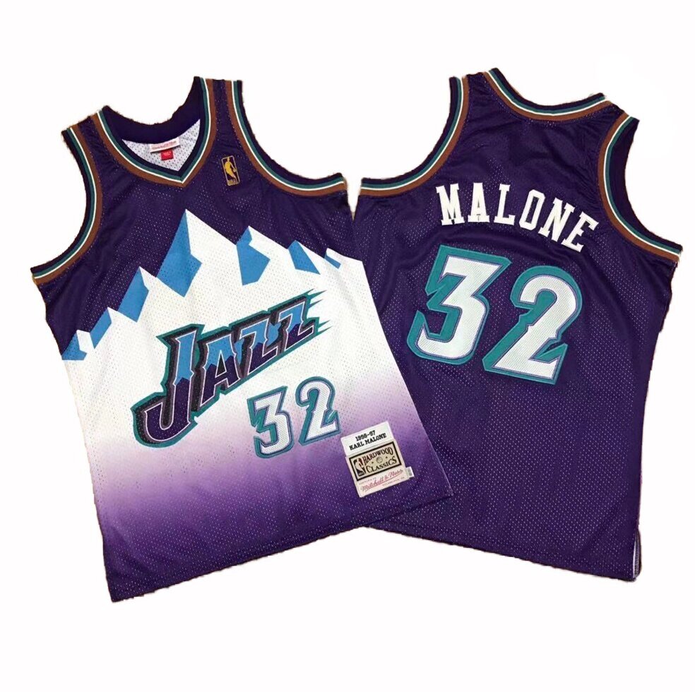 Баскетбольна джерсі New Collection NBA Hardwood Classics №32 Karl Malone фіолетова від компанії Basket Family - фото 1