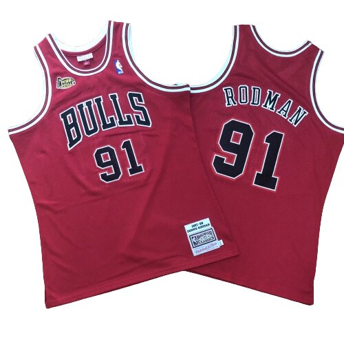 Баскетбольна джерсі New Collection NBA Hardwood Classics №91 Dennis Rodman red від компанії Basket Family - фото 1