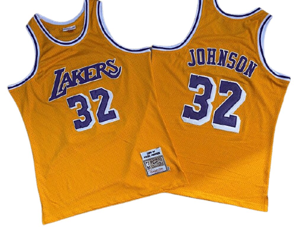 Баскетбольна джерсі New Collection NBA Los Angeles Lakers №32 Magic Johnson жовта від компанії Basket Family - фото 1