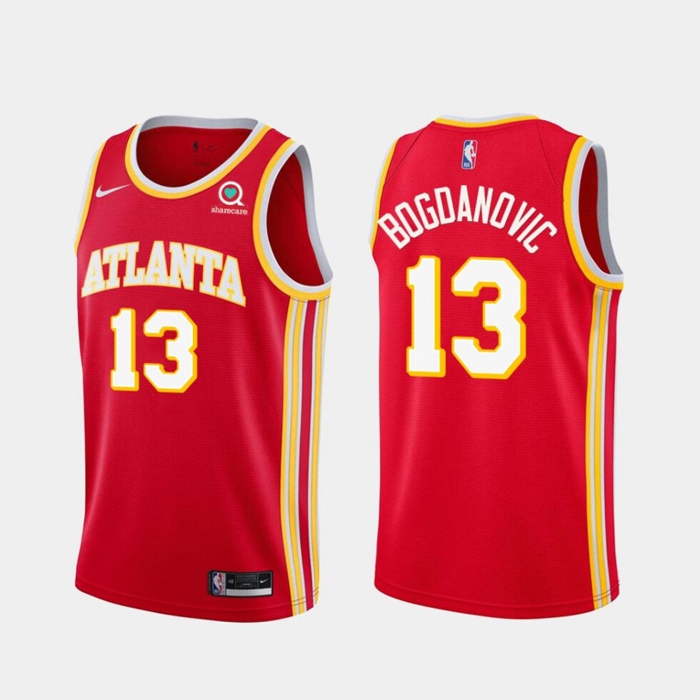 Баскетбольна джерсі Nike Atlanta Hawks №13 Bogdan Bogdanovic red print від компанії Basket Family - фото 1