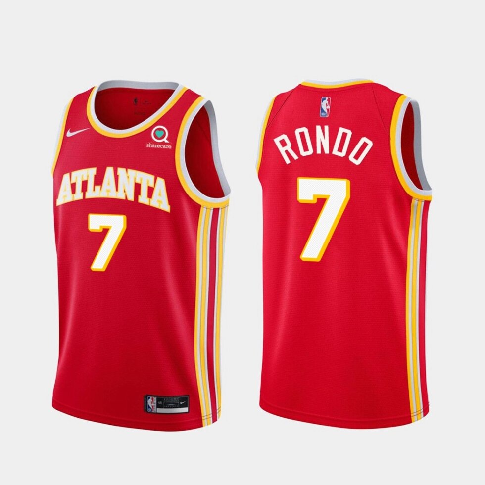 Баскетбольна джерсі Nike Atlanta Hawks №7 Rajon Rondo red print від компанії Basket Family - фото 1