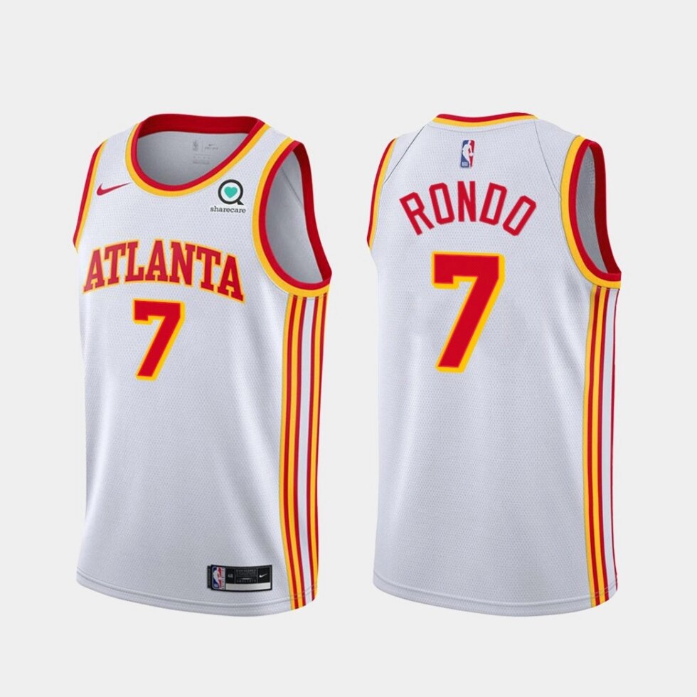 Баскетбольна джерсі Nike Atlanta Hawks №7 Rajon Rondo white print від компанії Basket Family - фото 1