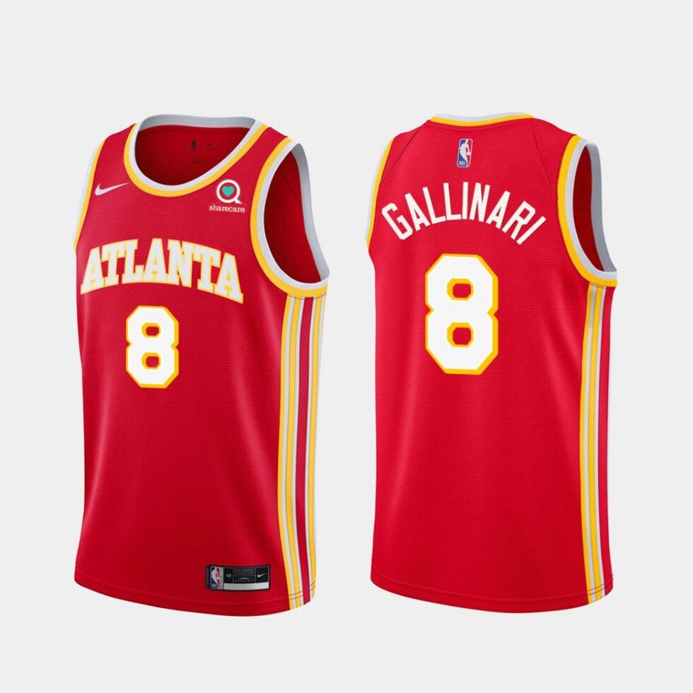 Баскетбольна джерсі Nike Atlanta Hawks №8 Danilo Gallinari red print від компанії Basket Family - фото 1