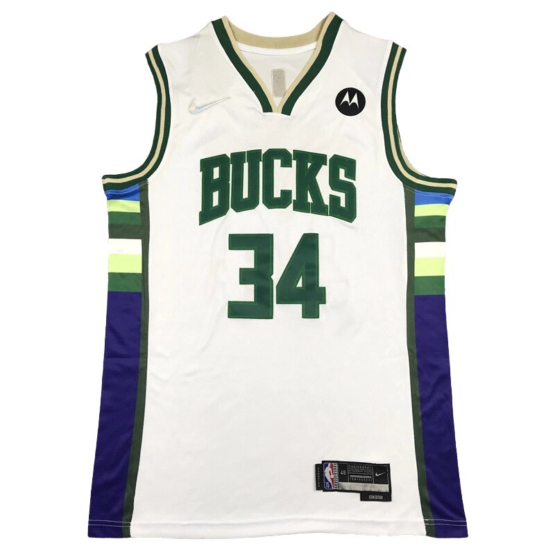 Баскетбольна джерсі Nike Bucks №34 Giannis Antetokounmpo White від компанії Basket Family - фото 1