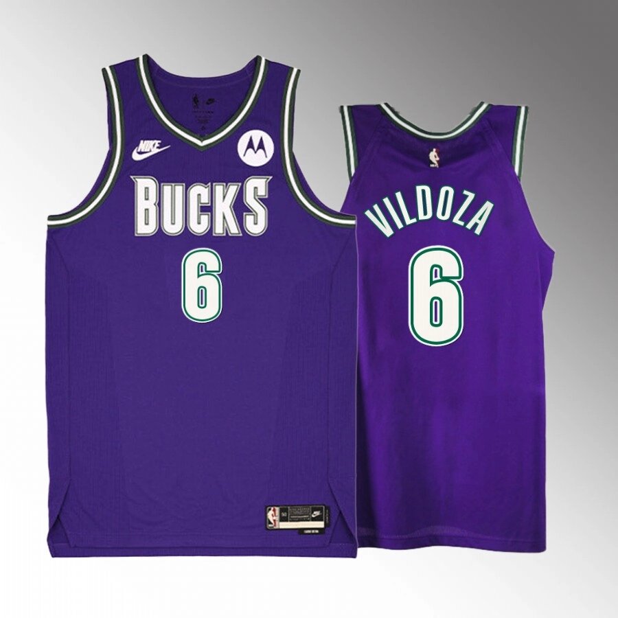 Баскетбольна джерсі Nike Bucks №6 Luca Vildoza Purple Print від компанії Basket Family - фото 1