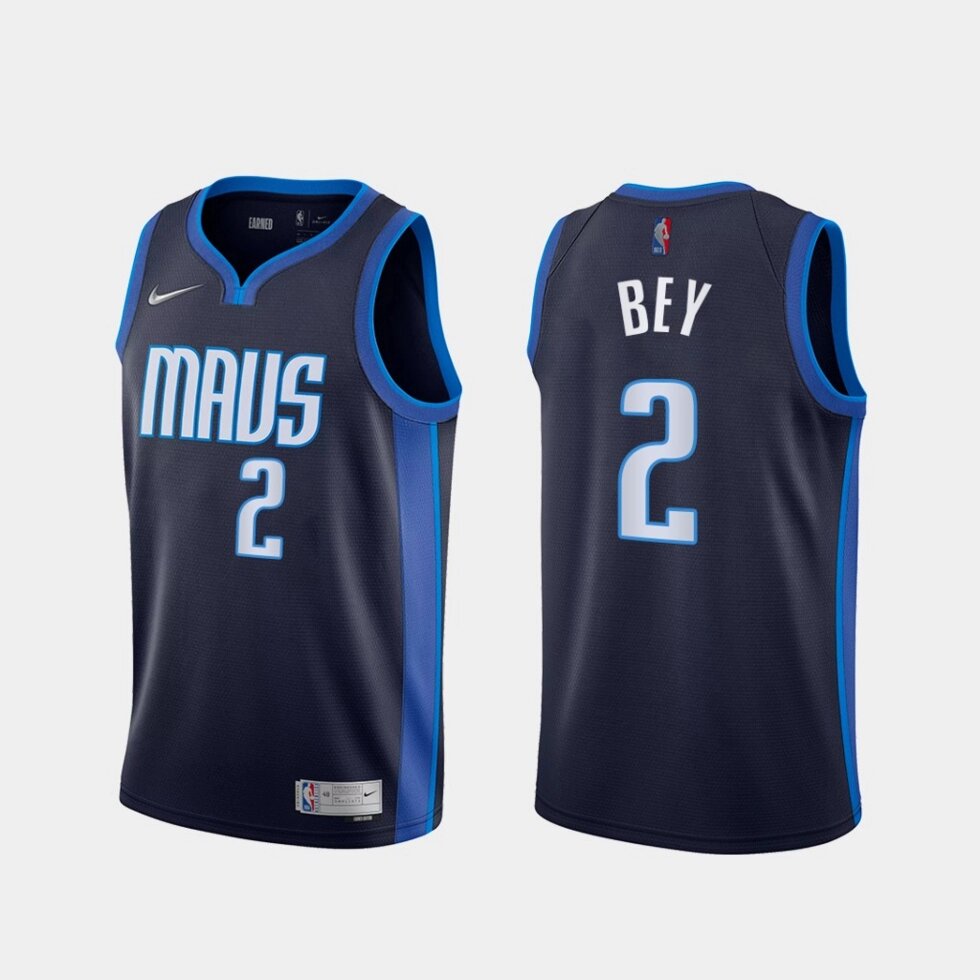 Баскетбольна джерсі Nike Dallas Mavericks №2 Tyler Bey blue print від компанії Basket Family - фото 1