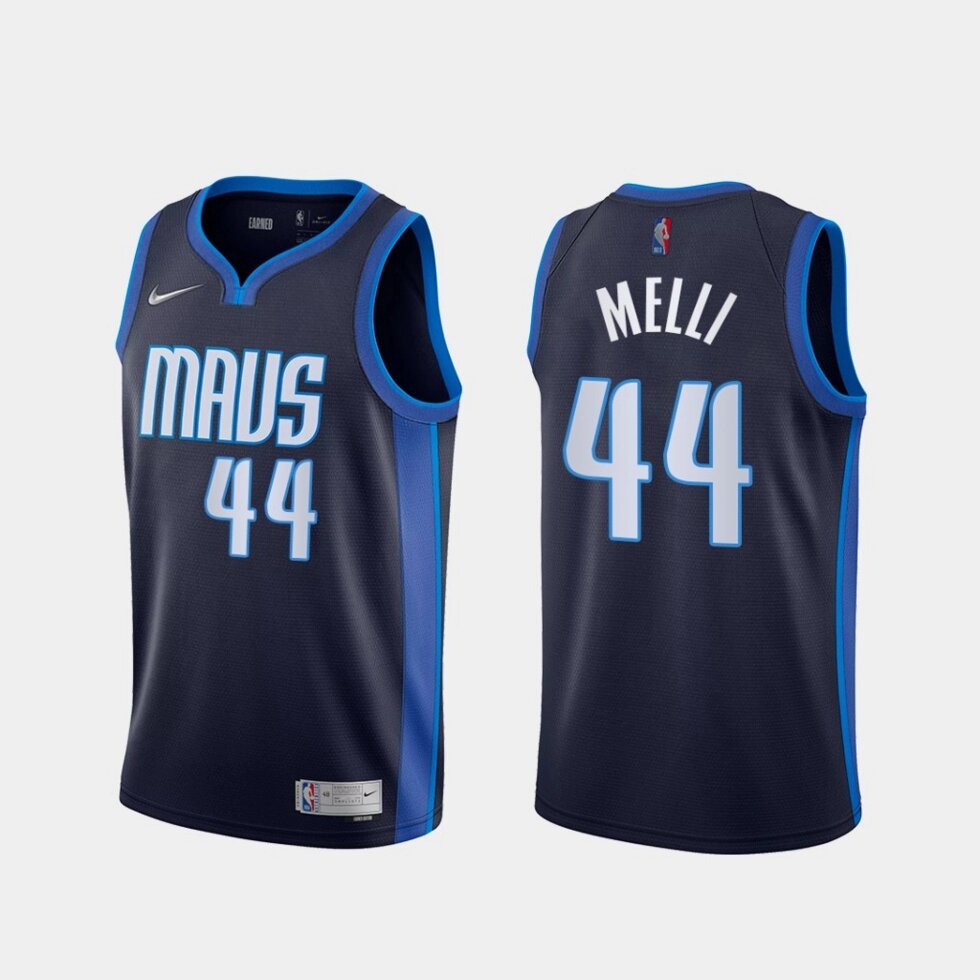 Баскетбольна джерсі Nike Dallas Mavericks №44 Nicolo Melli blue print від компанії Basket Family - фото 1