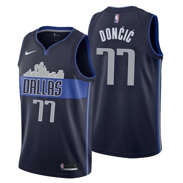 Баскетбольна джерсі Nike Dallas Mavericks №77 Luka Doncic blue print від компанії Basket Family - фото 1