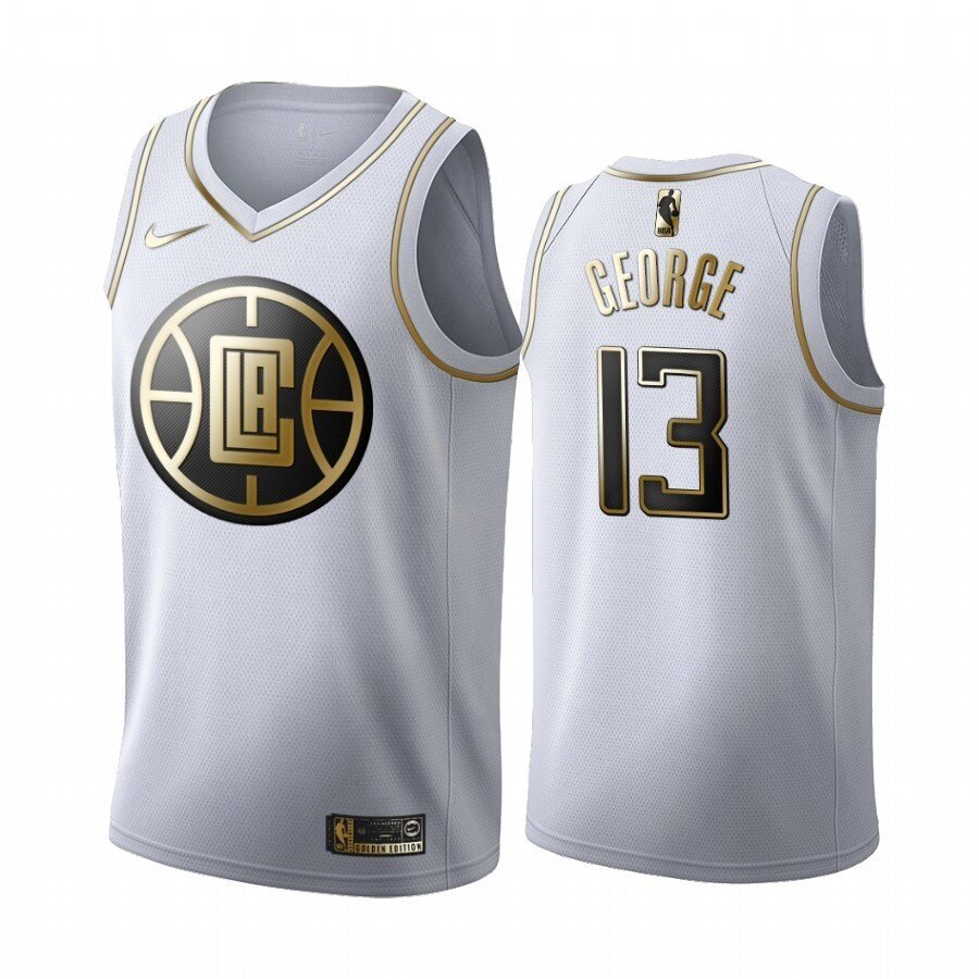 Баскетбольна джерсі Nike Los Angeles Clippers №13 Paul George Golden Edition White від компанії Basket Family - фото 1