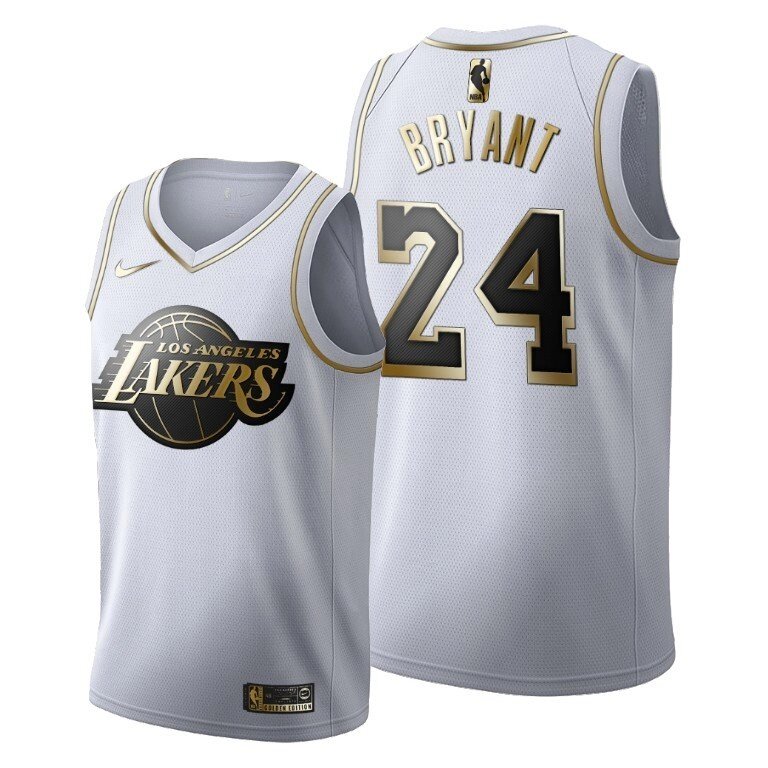Баскетбольна джерсі Nike Los Angeles Lakers №24 Kobe Bryant Golden Edition White від компанії Basket Family - фото 1