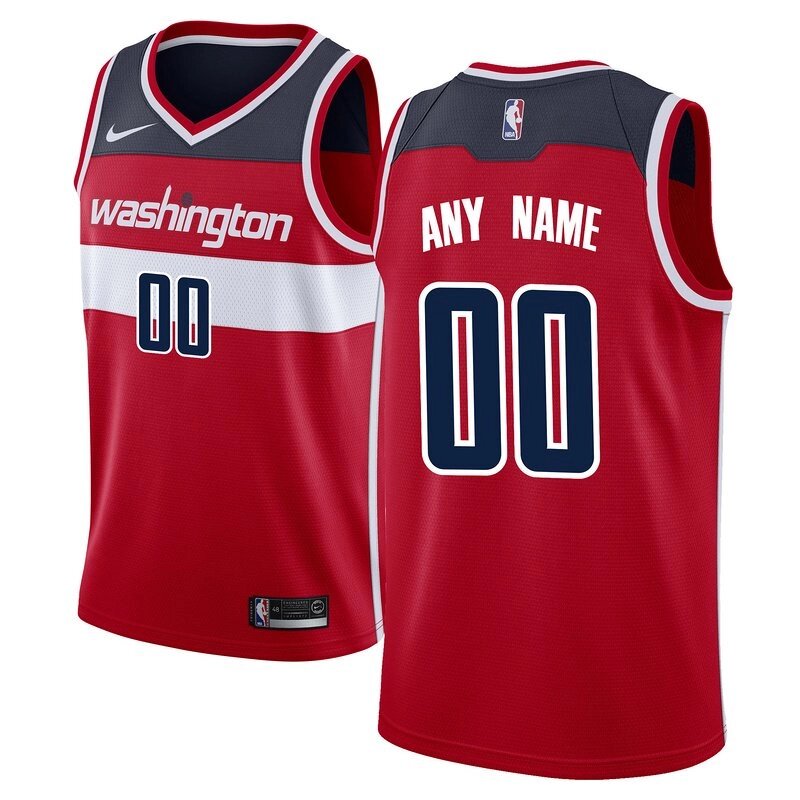 Баскетбольна джерсі Nike NBA 2021 Washington Wizards №00 Any Name червона print від компанії Basket Family - фото 1