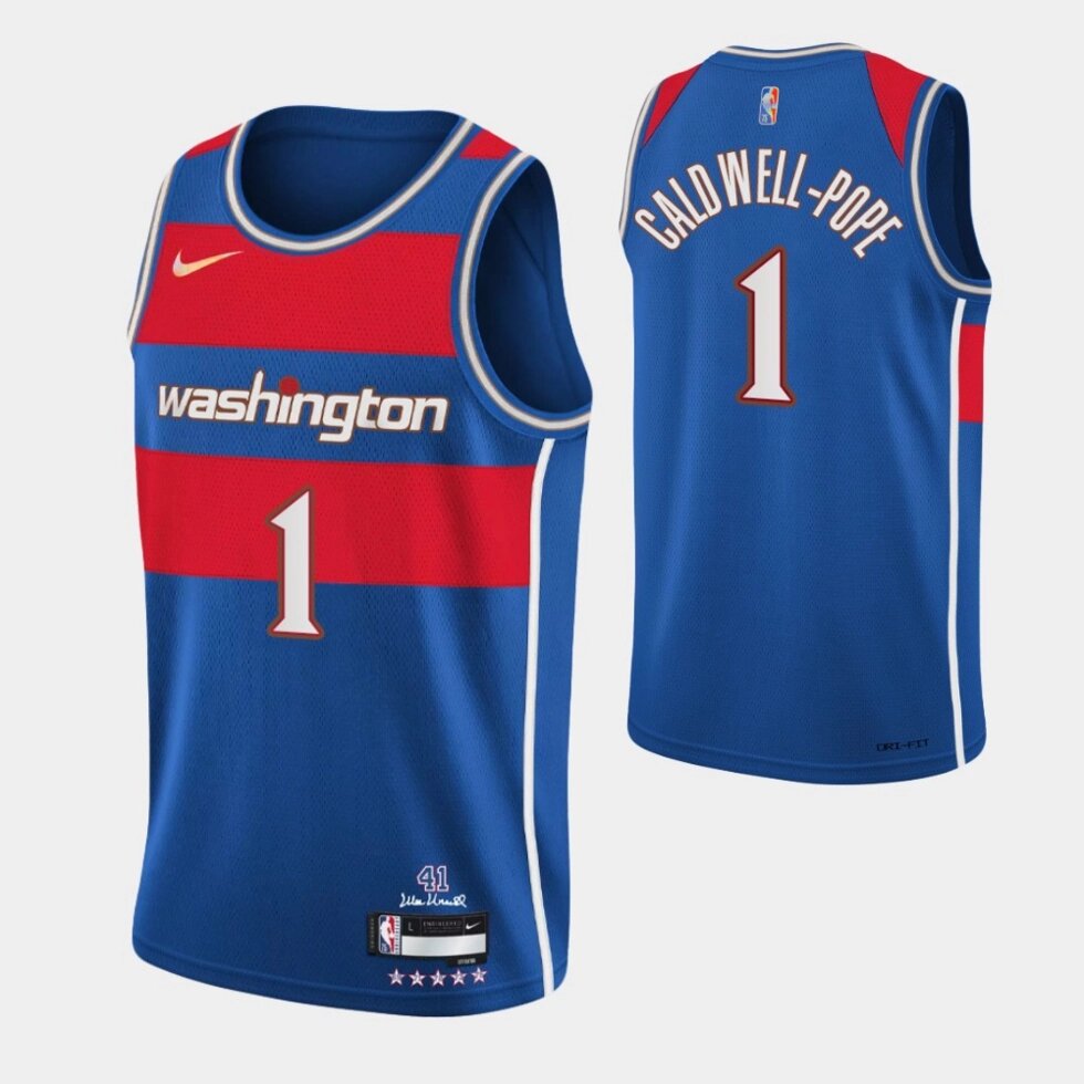 Баскетбольна джерсі Nike NBA 2021 Washington Wizards №1 Kentavious Caldwell-Pope blue print від компанії Basket Family - фото 1