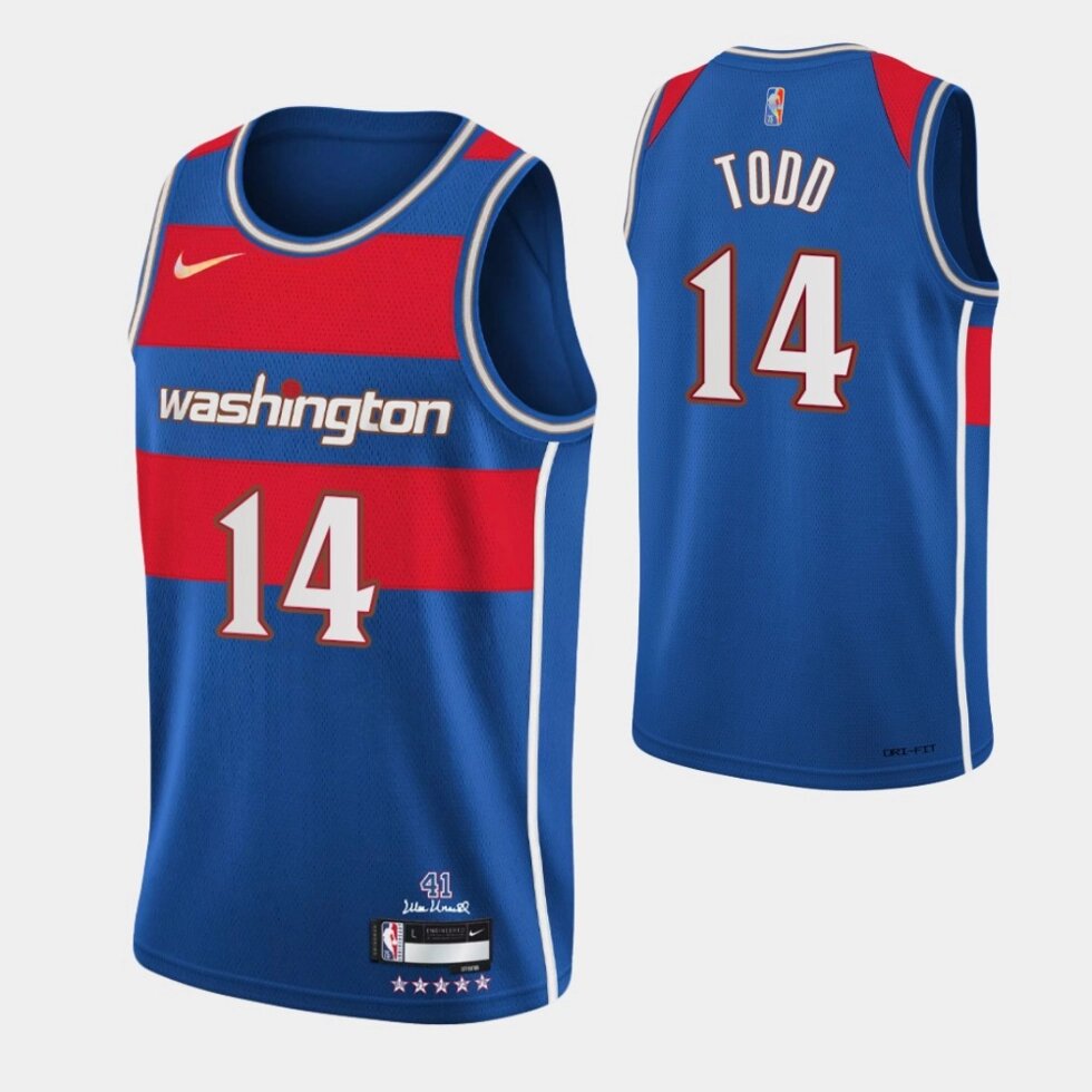 Баскетбольна джерсі Nike NBA 2021 Washington Wizards №14 Isaiah Todd blue print від компанії Basket Family - фото 1