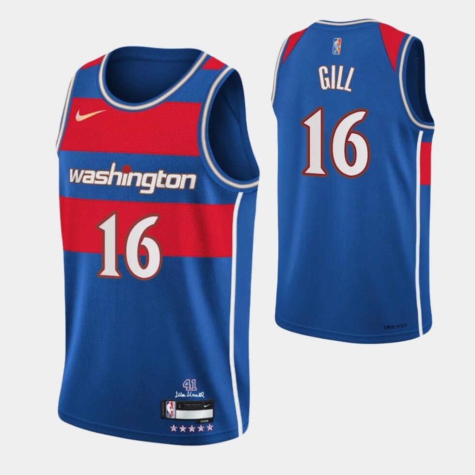Баскетбольна джерсі Nike NBA 2021 Washington Wizards №16 Anthony Gill blue print від компанії Basket Family - фото 1