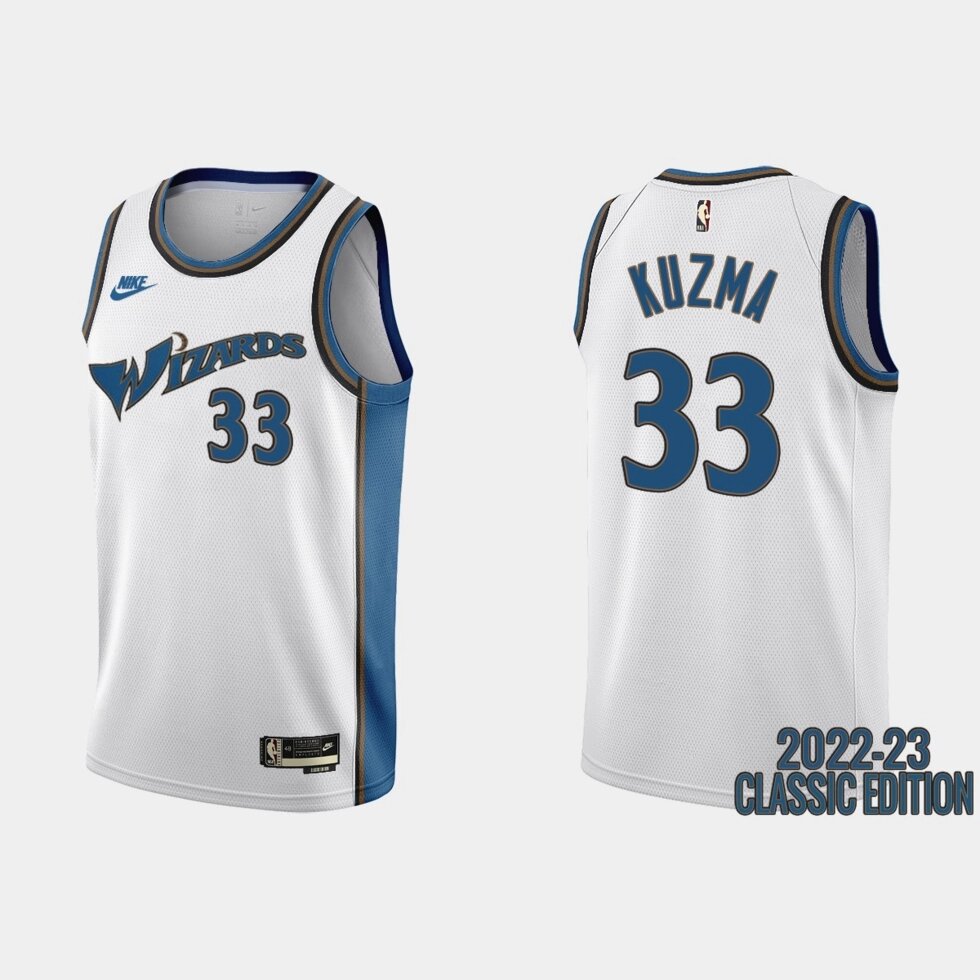 Баскетбольна джерсі Nike NBA 2022 Washington Wizards №33 Kyle Kuzma White Print від компанії Basket Family - фото 1