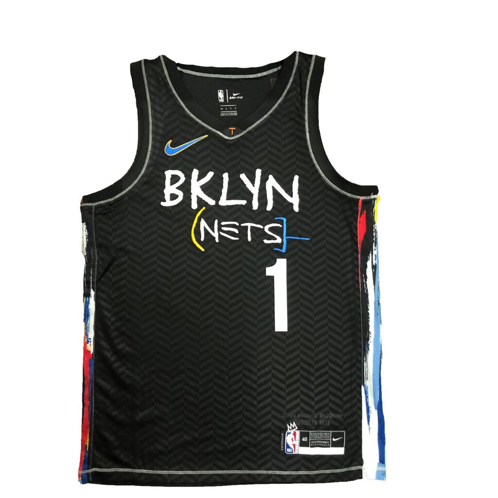 Баскетбольна джерсі Nike NBA Brooklyn Nets №1 Mikal Bridges Black Print. від компанії Basket Family - фото 1