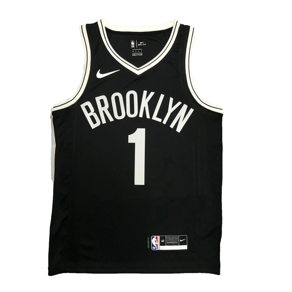 Баскетбольна джерсі Nike NBA Brooklyn Nets №1 Mikal Bridges Black Print від компанії Basket Family - фото 1