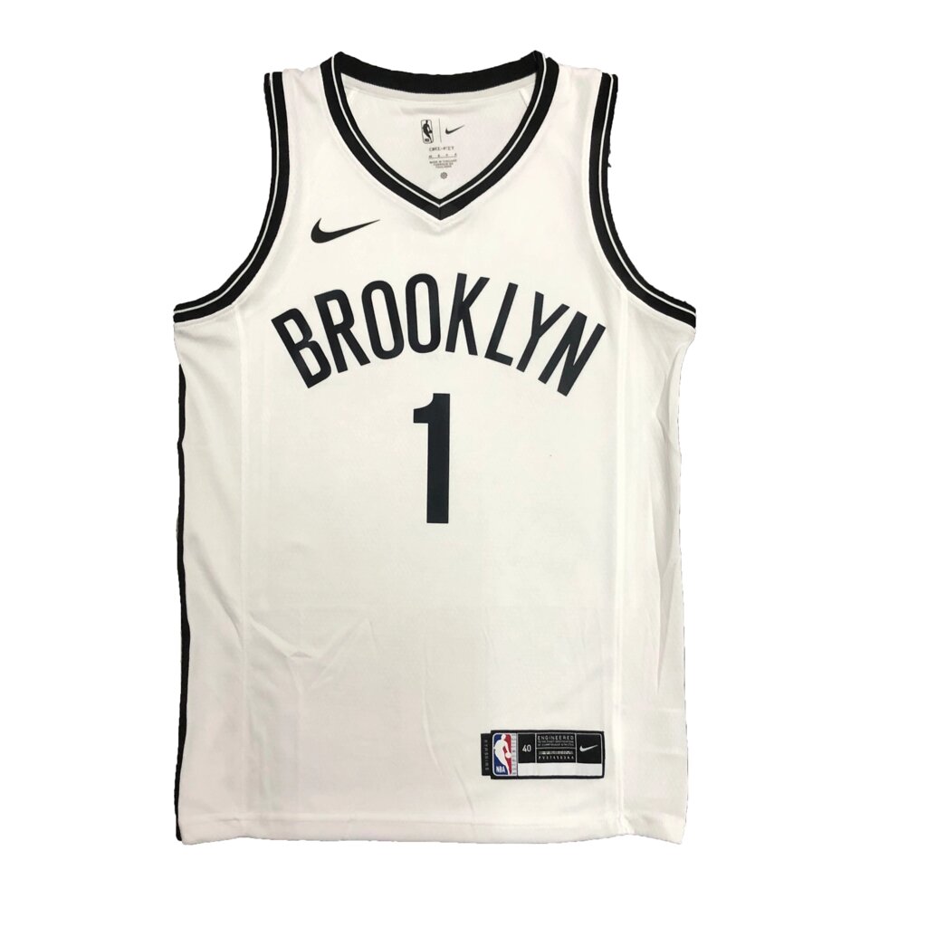 Баскетбольна джерсі Nike NBA Brooklyn Nets №1 Mikal Bridges White Print від компанії Basket Family - фото 1