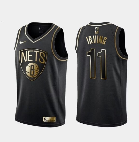 Баскетбольна джерсі Nike NBA Brooklyn Nets №11 Kyrie Irving Gold-Black print від компанії Basket Family - фото 1