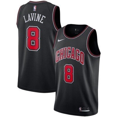 Баскетбольна джерсі Nike NBA Chicago Bulls №8 Zach Lavine чорна від компанії Basket Family - фото 1