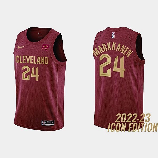 Баскетбольна джерси Nike NBA Cleveland Cavaliers №24 Lauri Markkanen Brown Print від компанії Basket Family - фото 1