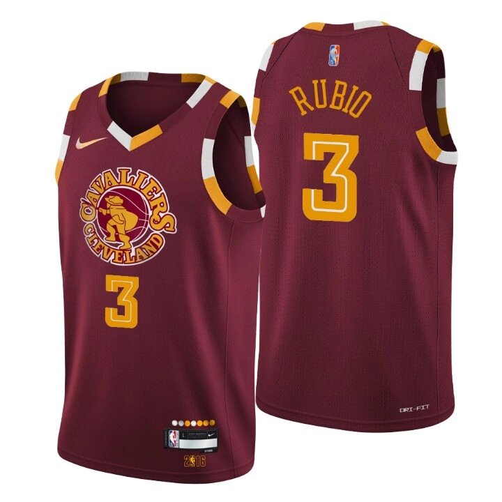 Баскетбольна джерси Nike NBA Cleveland Cavaliers №3 Ricard Rubio бордовий print від компанії Basket Family - фото 1