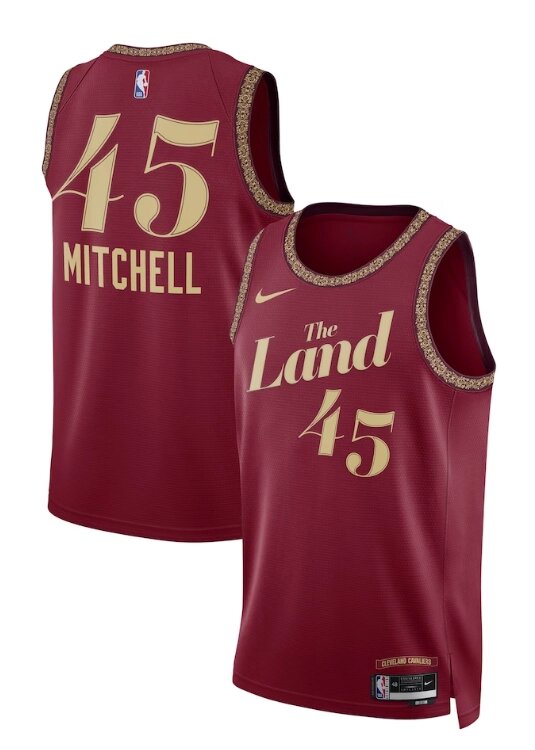 Баскетбольна джерси Nike NBA Cleveland Cavaliers №45 Donovan Mitchell бордовий print від компанії Basket Family - фото 1