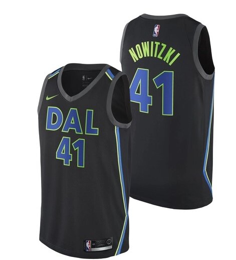 Баскетбольна джерсі Nike NBA Dallas Mavericks №41 Dirk Nowitzki чорна від компанії Basket Family - фото 1