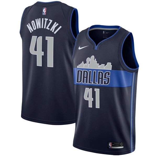 Баскетбольна джерсі Nike NBA Dallas Mavericks №41 Dirk Nowitzki темно-синя від компанії Basket Family - фото 1