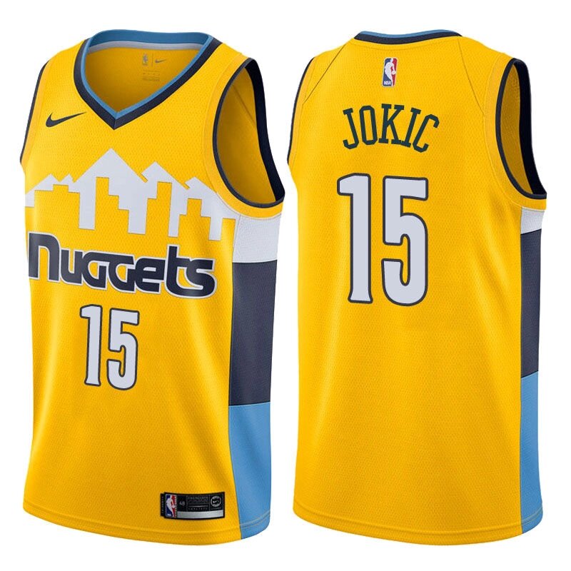 Баскетбольна джерсі Nike NBA Denver Nuggets №15 Nikola Jokic жовта від компанії Basket Family - фото 1