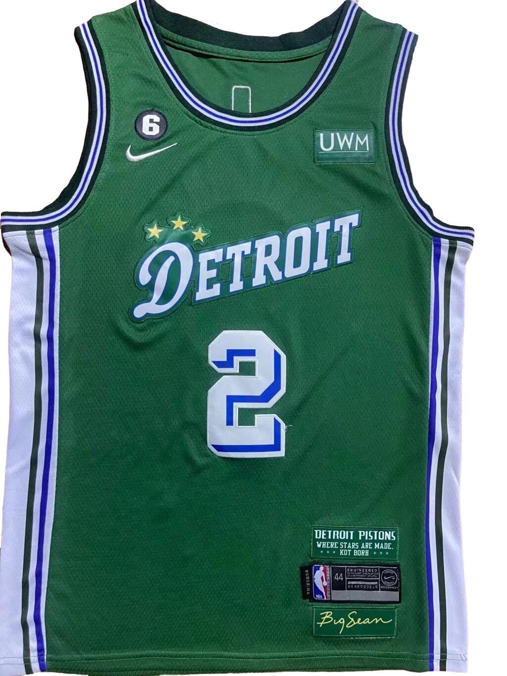 Баскетбольна джерсі Nike NBA Detroit Pistons №2 Cade Cunningham Green від компанії Basket Family - фото 1