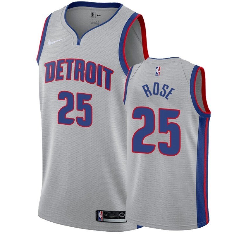 Баскетбольна джерсі Nike NBA Detroit Pistons №25 Derrick Rose сіра від компанії Basket Family - фото 1