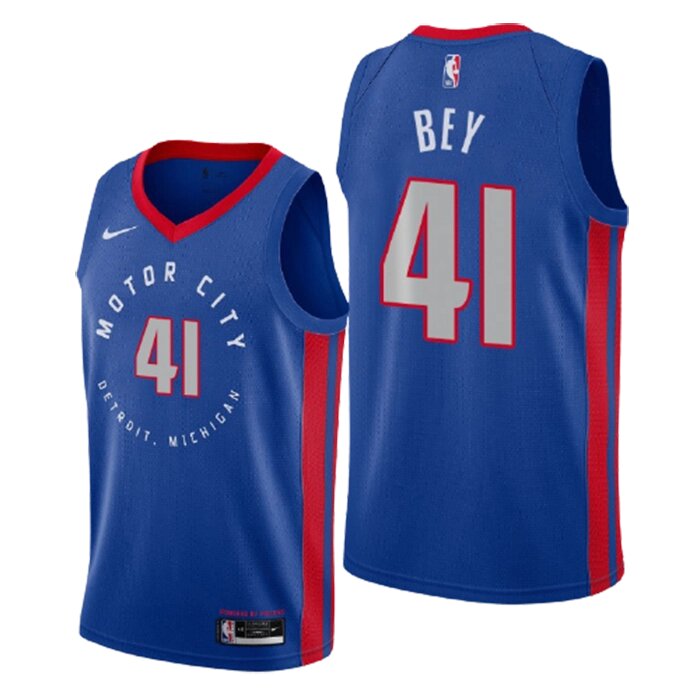 Баскетбольна джерсі Nike NBA Detroit Pistons №41 Saddiq Bey синя print від компанії Basket Family - фото 1