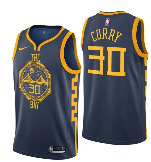 Баскетбольна джерсі Nike NBA Golden State Warriors №30 Steph Curry темно-синя від компанії Basket Family - фото 1