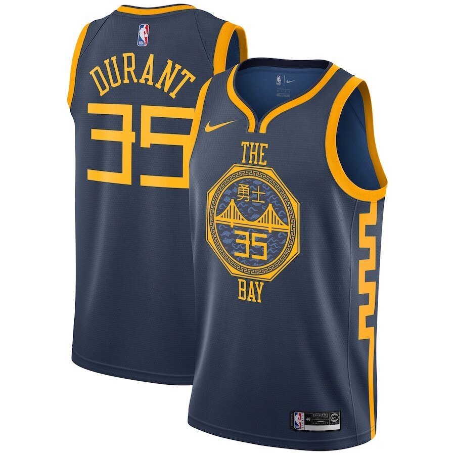 Баскетбольна джерсі Nike NBA Golden State Warriors №35 Kevin Durant темно-синя від компанії Basket Family - фото 1