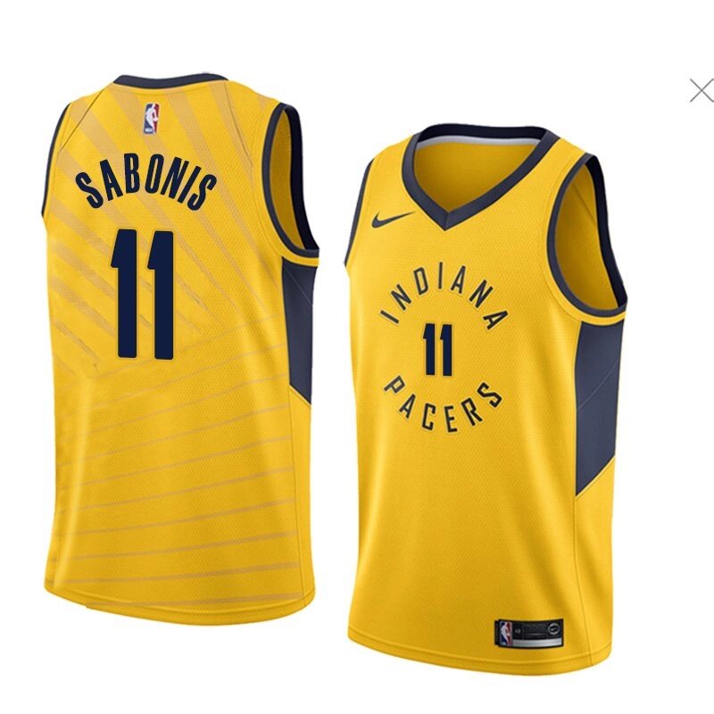 Баскетбольна джерсі Nike NBA Indiana Pacers №11 Domantas Sabonis yellow print від компанії Basket Family - фото 1