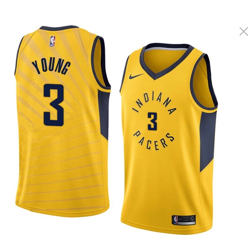 Баскетбольна джерсі Nike NBA Indiana Pacers №3 Thaddeus Young yellow print від компанії Basket Family - фото 1