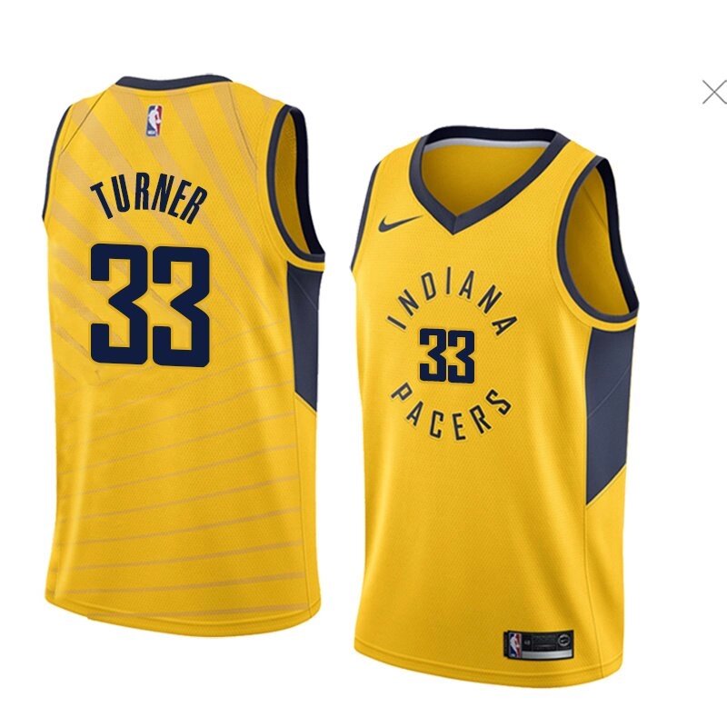Баскетбольна джерсі Nike NBA Indiana Pacers №33 Myles Turner yellow print від компанії Basket Family - фото 1