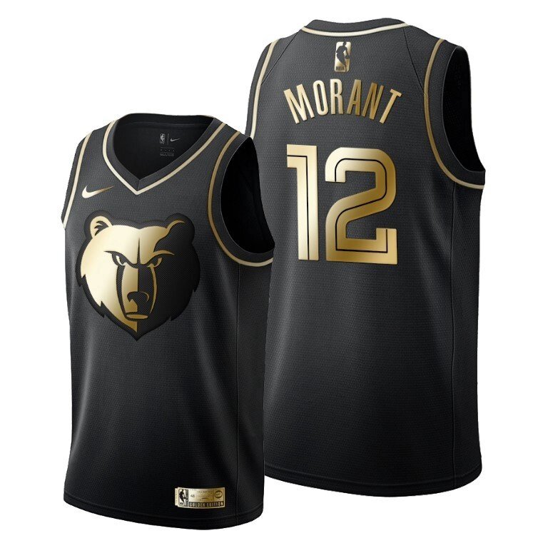 Баскетбольна джерсі Nike NBA Memphis Grizzlies №12 Ja Morant Golden Edition чорна від компанії Basket Family - фото 1