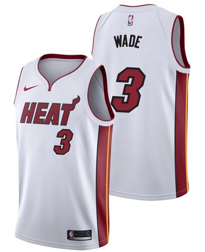 Баскетбольна джерсі Nike NBA Miami Heat №3 Dwyane Wade біла від компанії Basket Family - фото 1