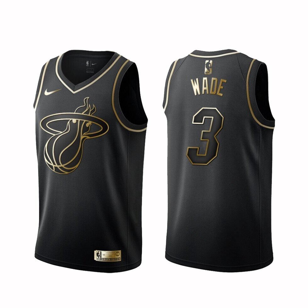 Баскетбольна джерсі Nike NBA Miami Heat №3 Dwyane Wade black-gold від компанії Basket Family - фото 1