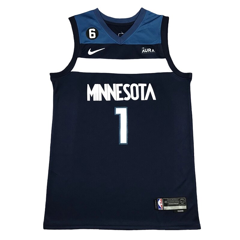 Баскетбольна джерсі Nike NBA Minnesota Timberwolves №1 Anthony Edwards Dark Blue. від компанії Basket Family - фото 1