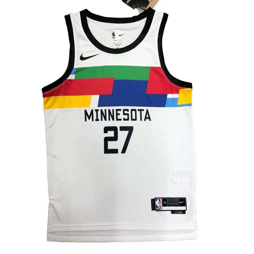 Баскетбольна джерсі Nike NBA Minnesota Timberwolves №27 Rudy Gobert White Print від компанії Basket Family - фото 1