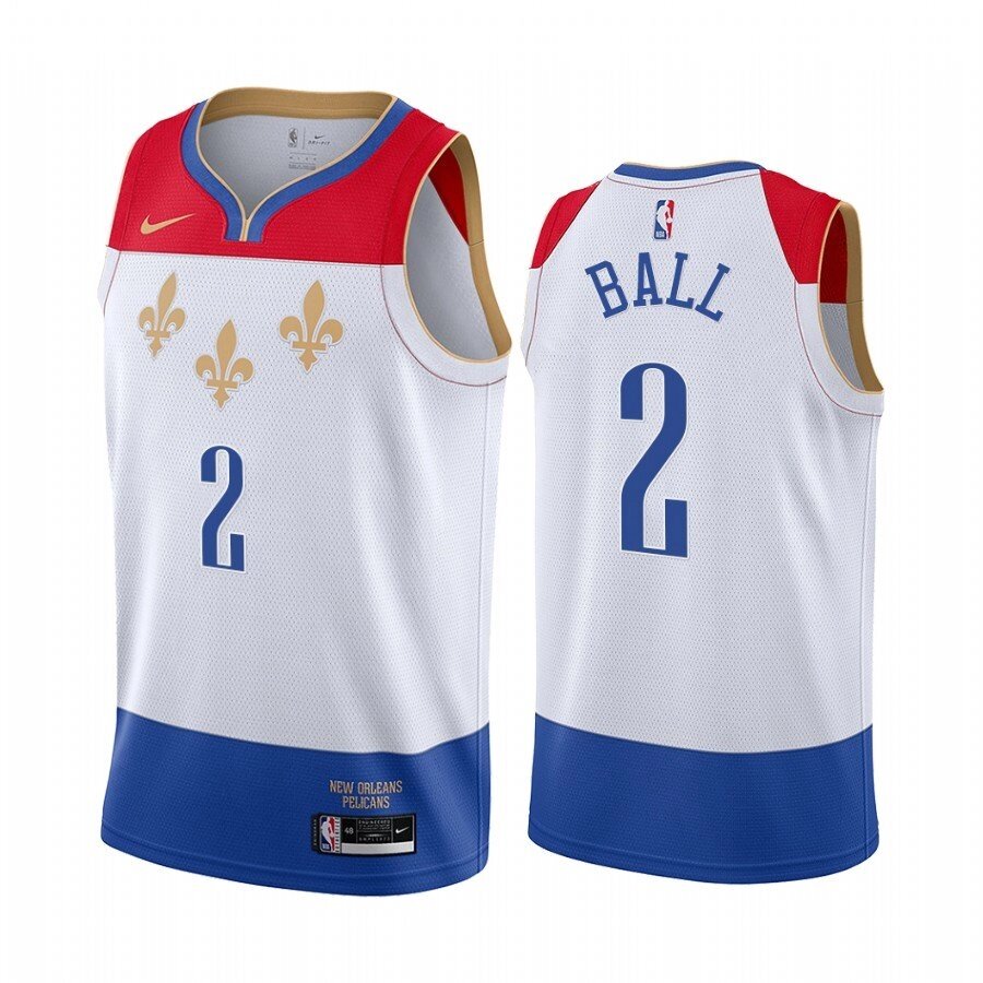 Баскетбольна джерсі Nike NBA New Orleans Pelicans №2 Lonzo Ball white print від компанії Basket Family - фото 1