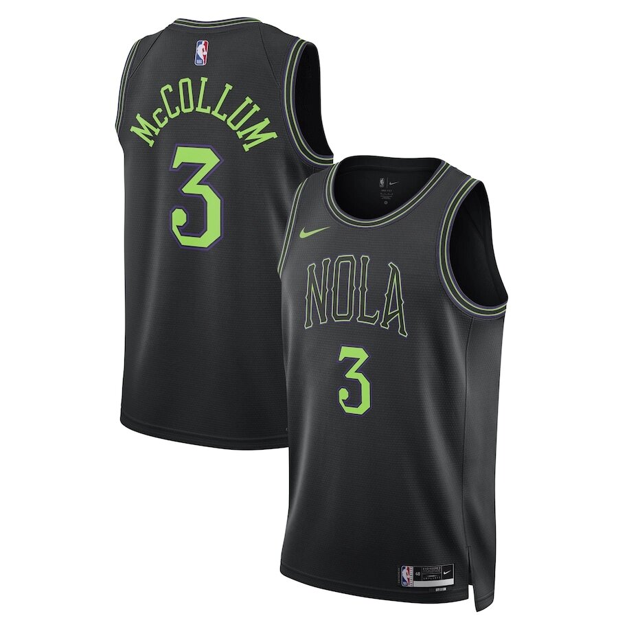 Баскетбольна джерсі Nike NBA New Orleans Pelicans №3 CJ McCollum black print від компанії Basket Family - фото 1