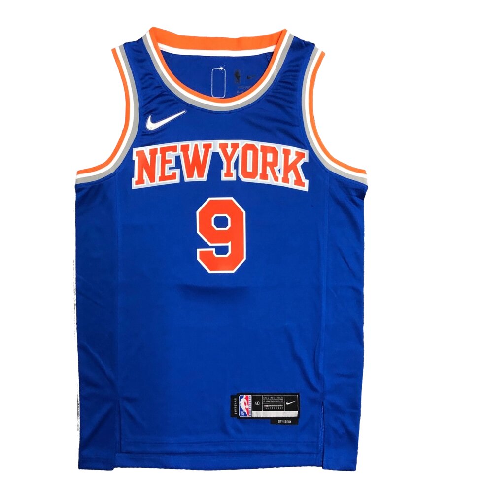 Баскетбольна джерсі Nike NBA New York Knicks №9 RJ Barrett Blue Print від компанії Basket Family - фото 1