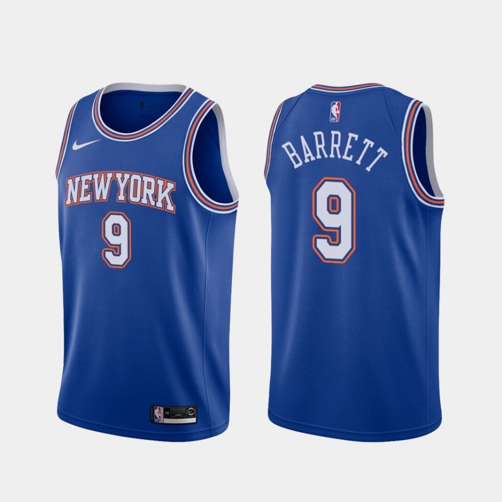 Баскетбольна джерсі Nike NBA New York Knicks №9 RJ Barrett синя від компанії Basket Family - фото 1