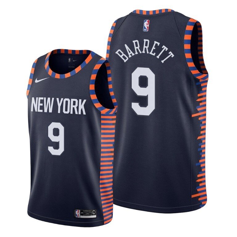 Баскетбольна джерсі Nike NBA New York Knicks №9 RJ Barrett темно-синя від компанії Basket Family - фото 1