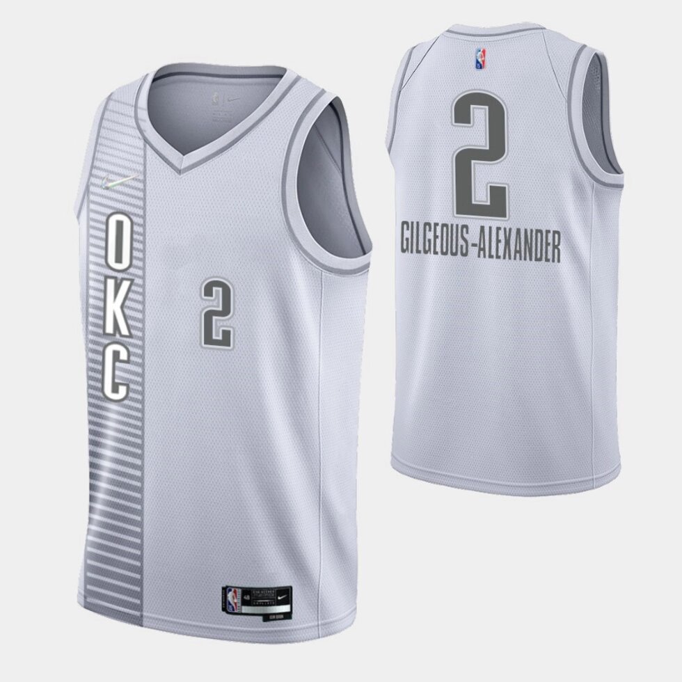 Баскетбольна джерсі Nike NBA Oklahoma City Thunder №2 Shai Gilgeous-Alexander White Print від компанії Basket Family - фото 1