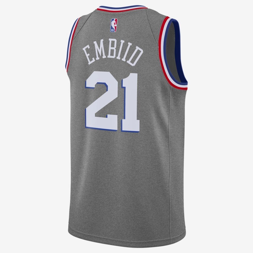 Баскетбольна джерсі Nike NBA Philadelphia 76-ers №21 Joel Embiid сіра від компанії Basket Family - фото 1